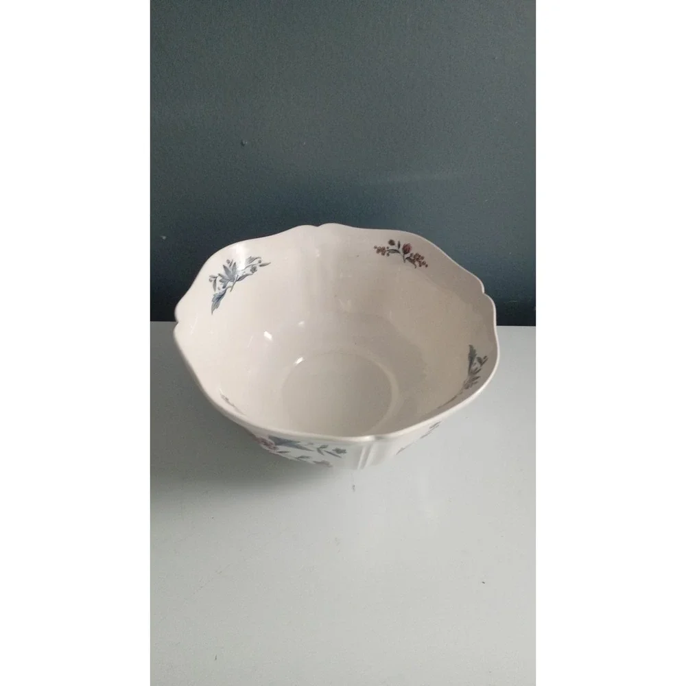 Floral Serving Bowl Scalloped Edge Vintage Style Decorative‎ Bowl